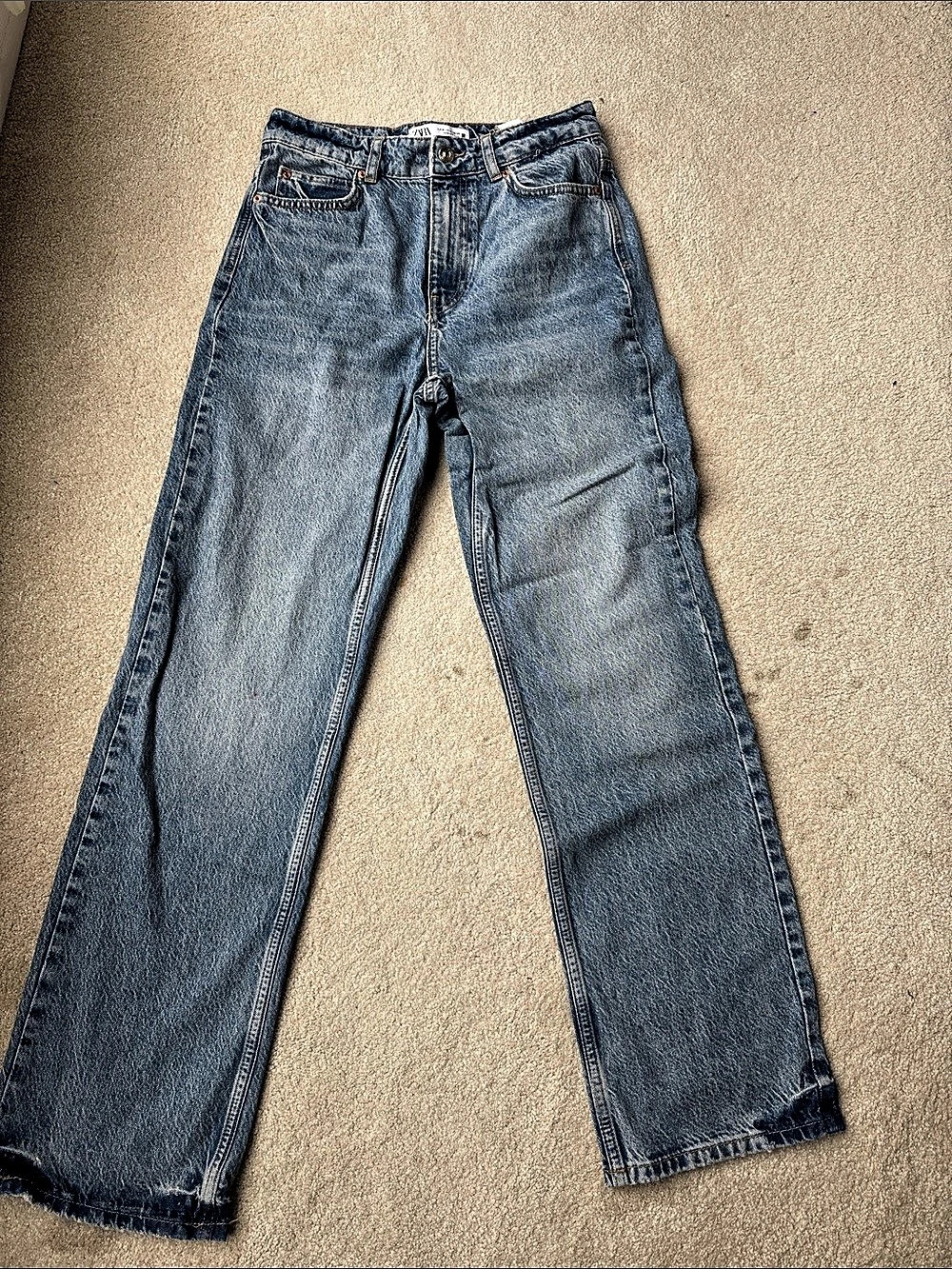 Zara Straight Leg Jeans in Blue EUR 36